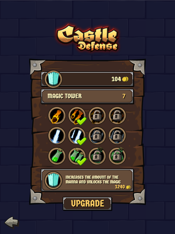 Castle Defense Game Magic Tower Screenshot.