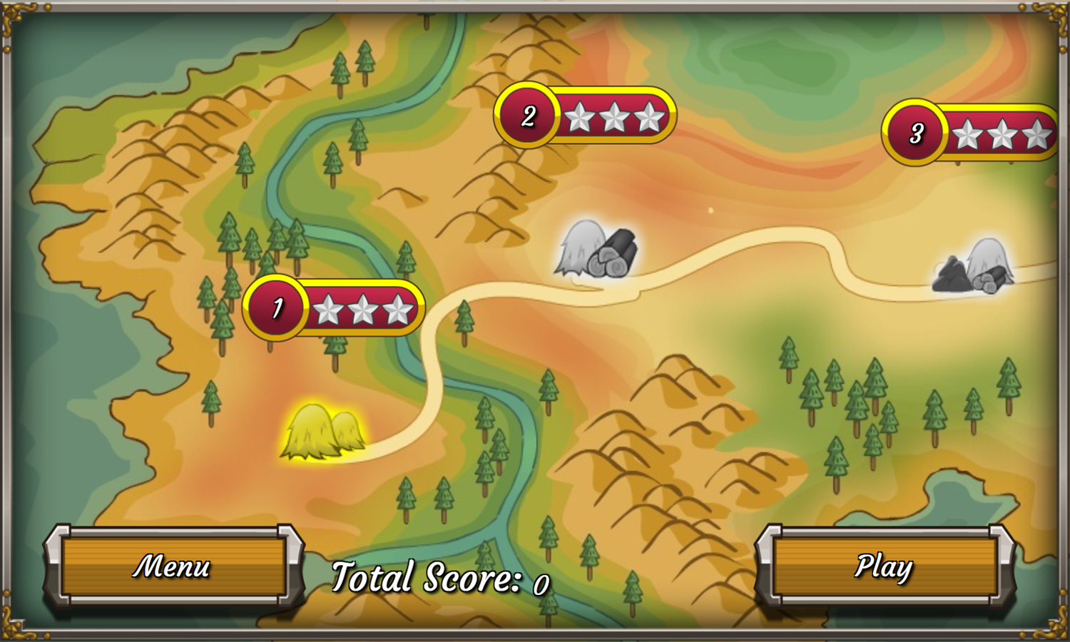 Castle Mahjong Game Level Select Screenshot.