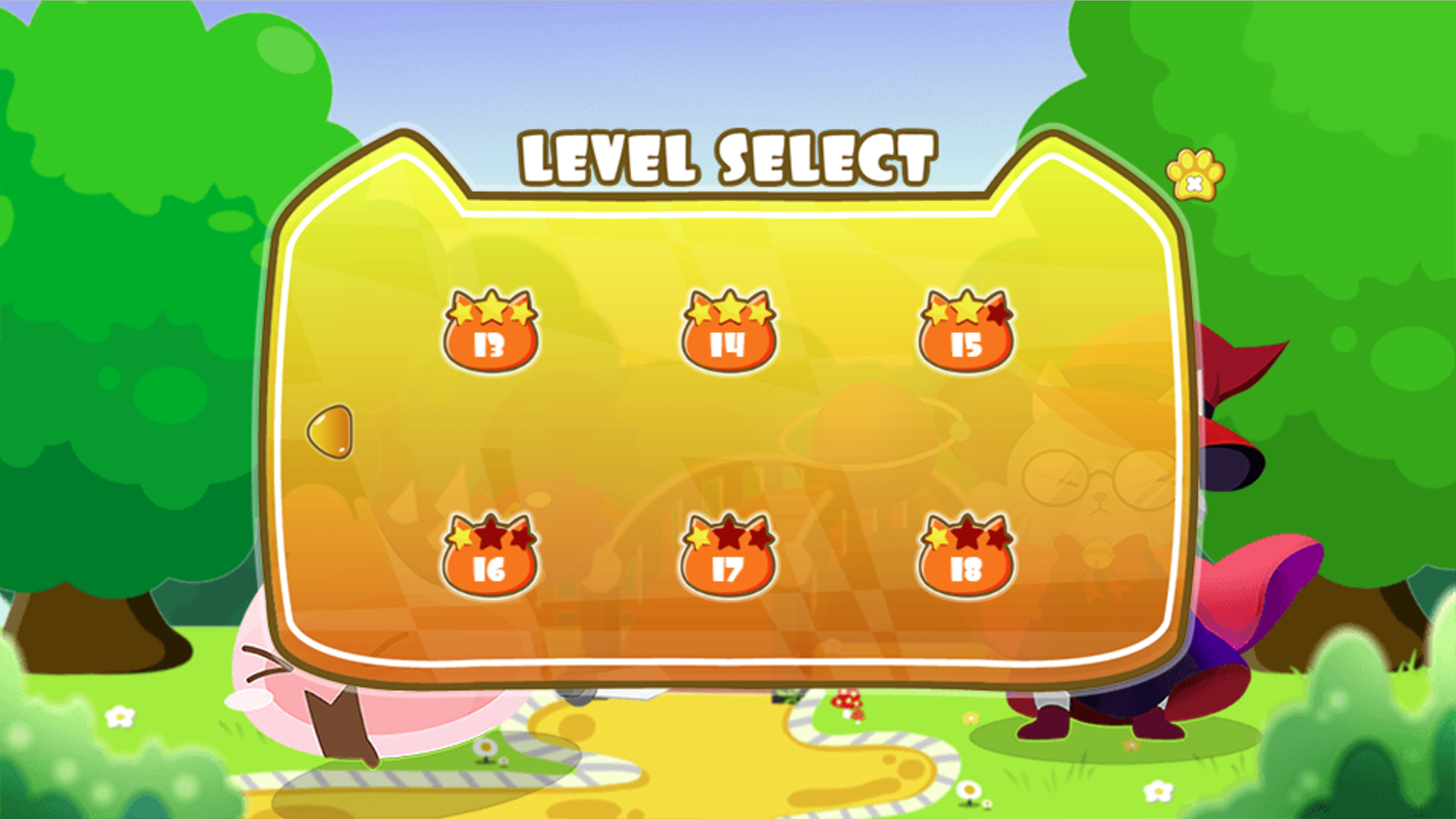Cat Wizard Defense Game Desert Level Select Screen Screenshot.