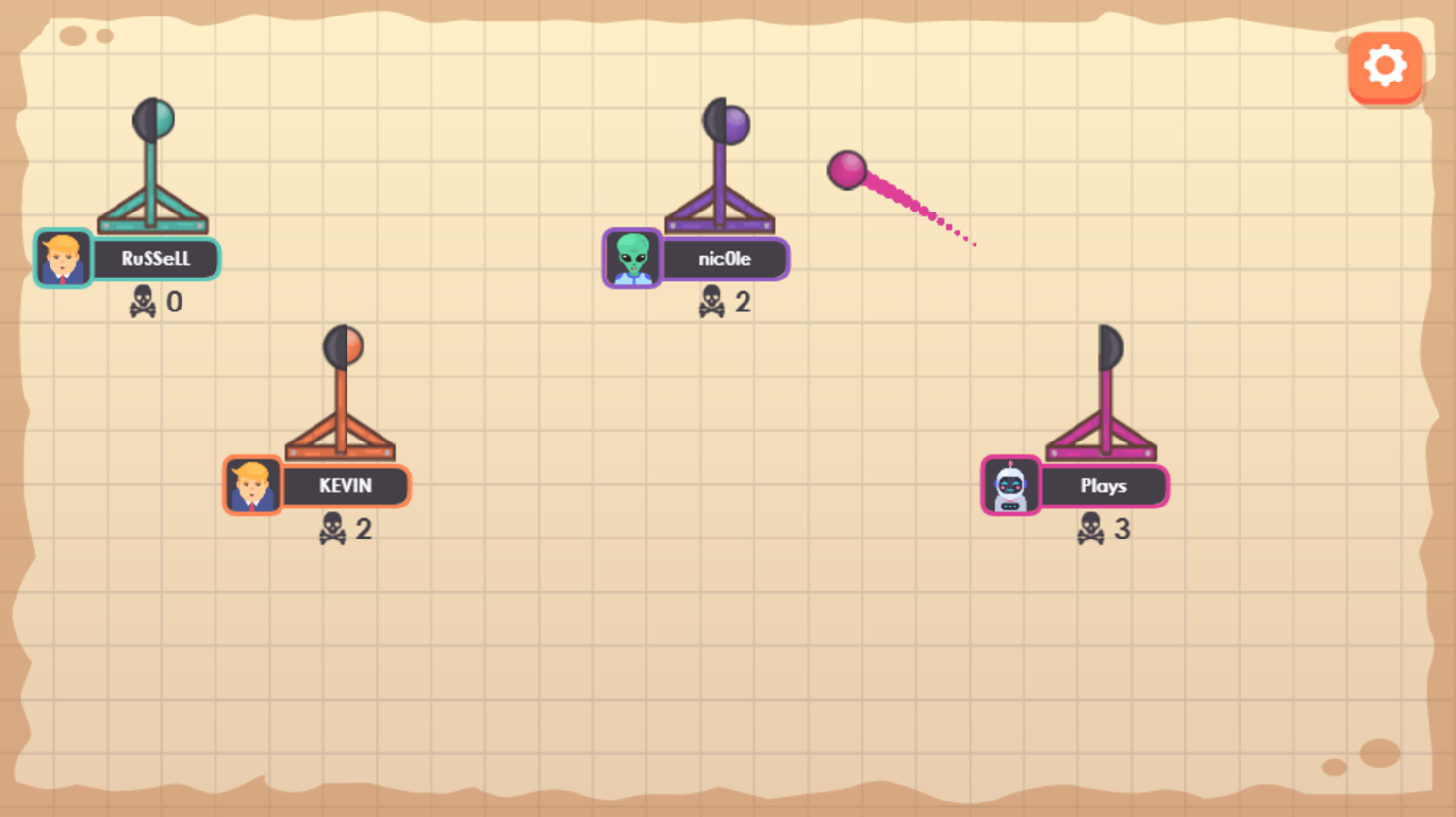 Catapultz.io Game Play Screenshot.