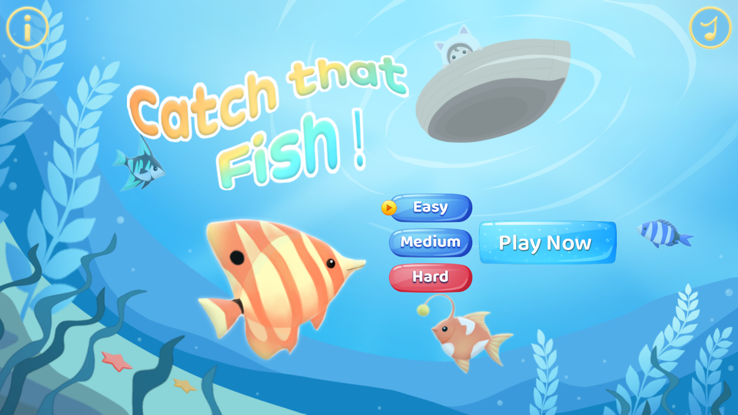 Catch That Fish Game Welcome Screen Screenshot.