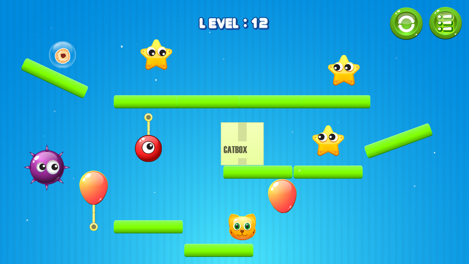 Catio Game Level Progress Screenshot.