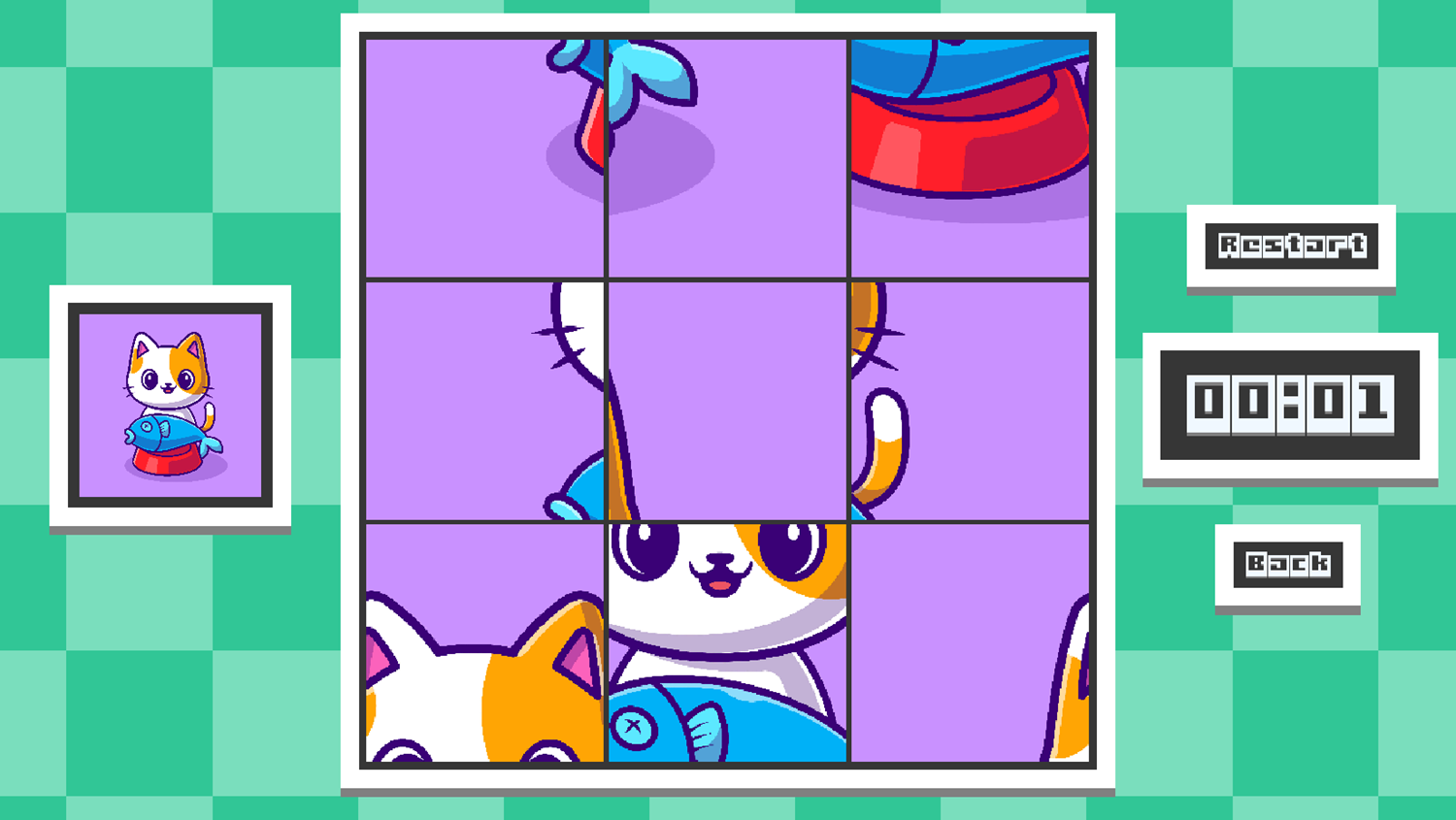 Cats Swap Game First Puzzle Screenshot.