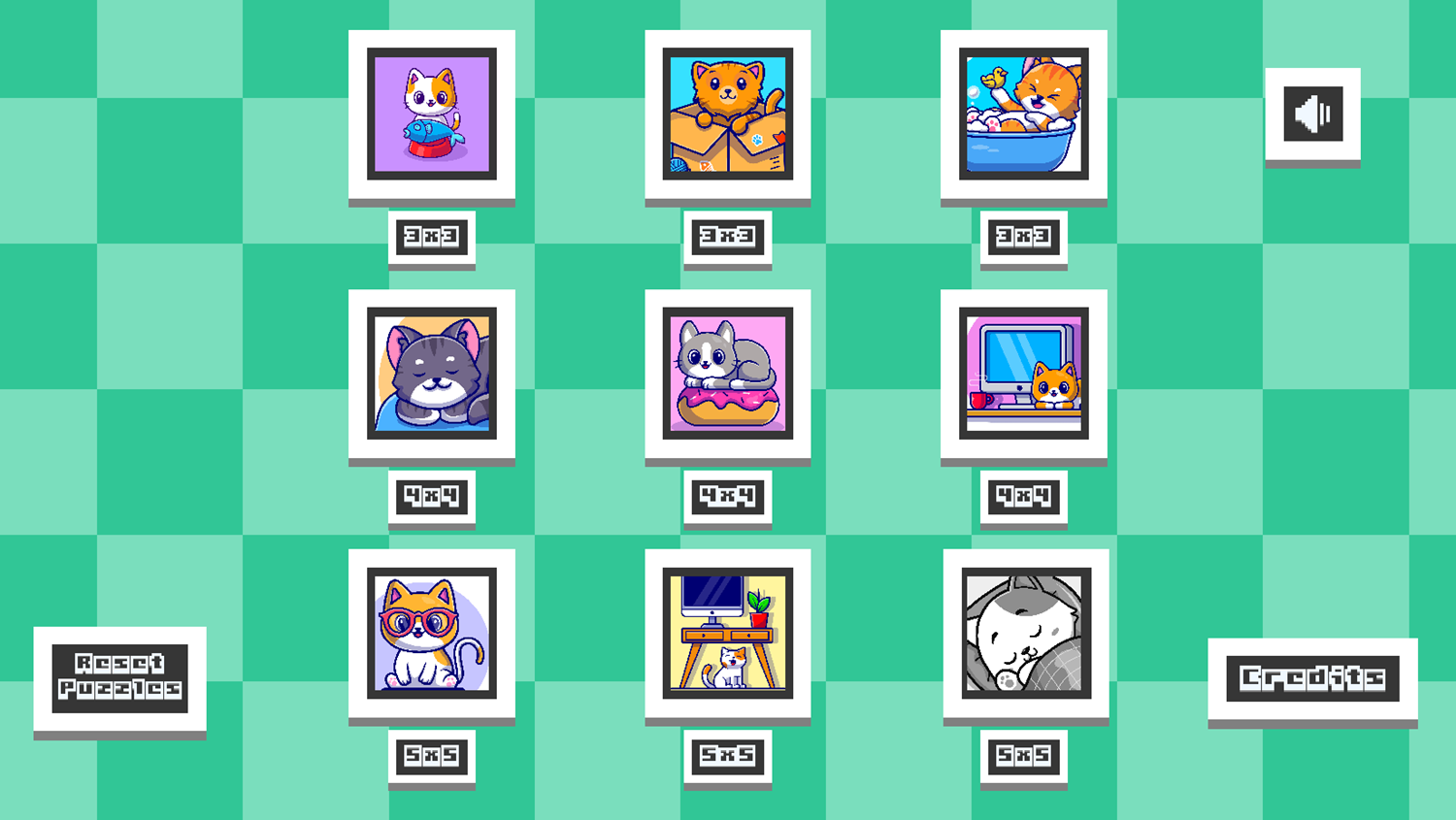 Cats Swap Game Level Select Screen Screenshot.