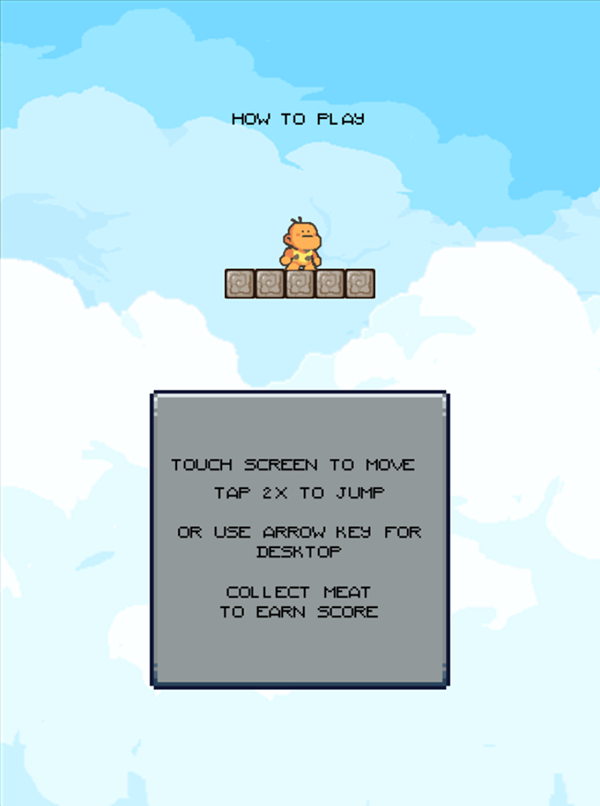 Caveman Down Game How To Play Screenshot.