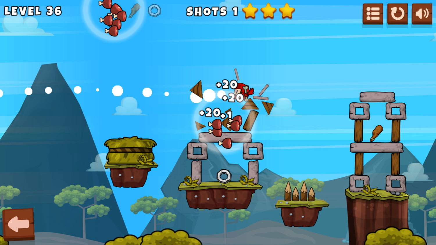 Caveman Island Game Final Level Gameplay Screenshot.