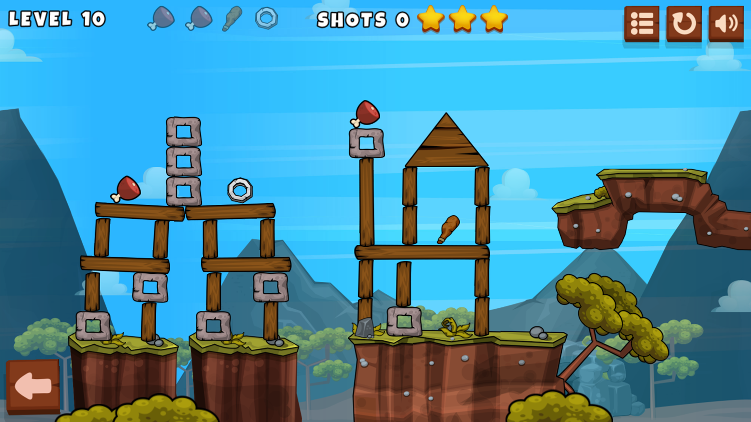 Caveman Island Game Level Progress Screenshot.