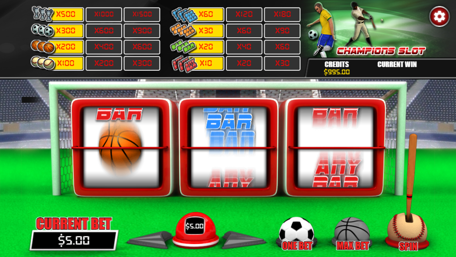 Champions Slot Game Spin Screenshot.