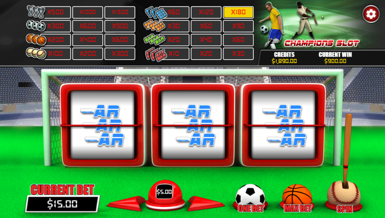 Champions Slot Game Win Screenshot.