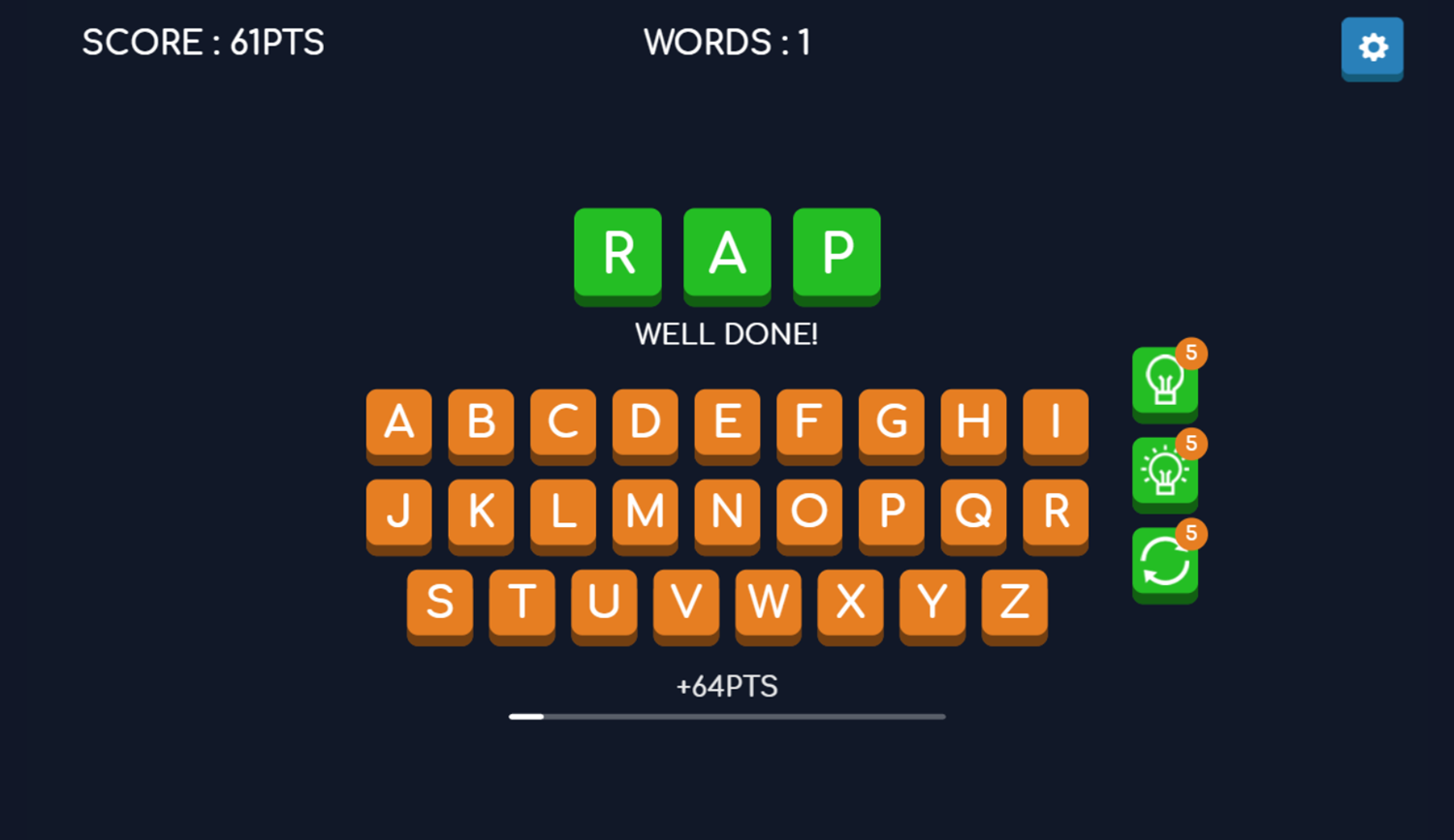 Change Word Game Play Screenshot.