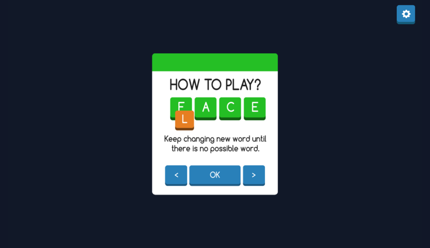Change Word Game Instructions Screenshot.