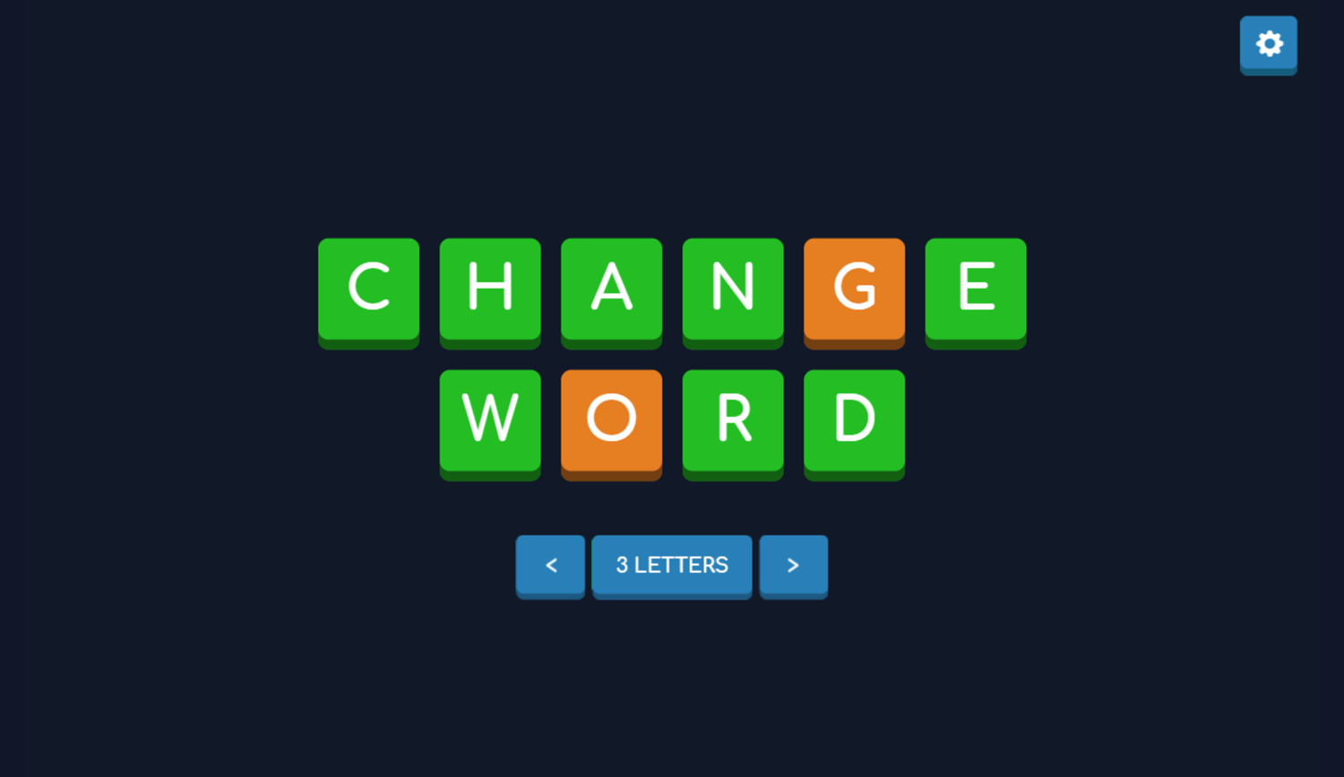 Change Word Game Number Of Letters Screenshot.
