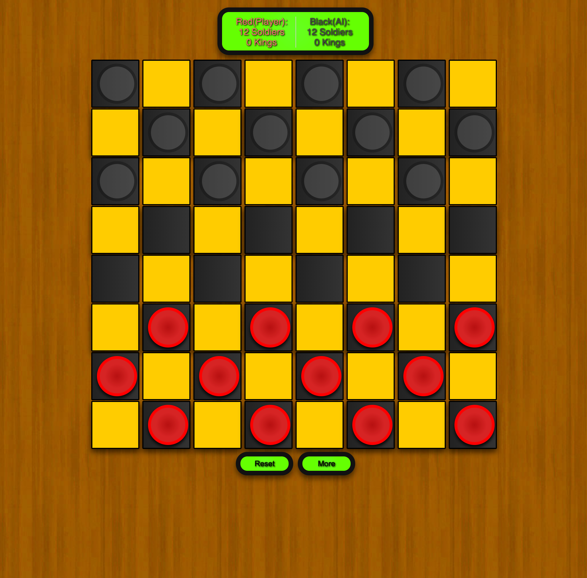 Free Checkers Game Online Starting Screen Screenshot.