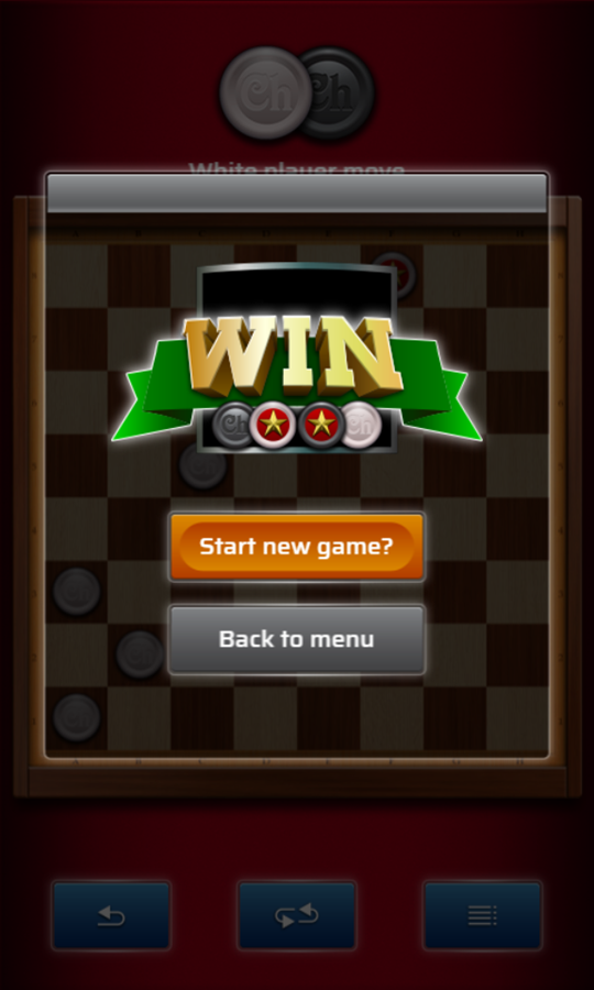 Checkers Legend Game Win Screenshot.