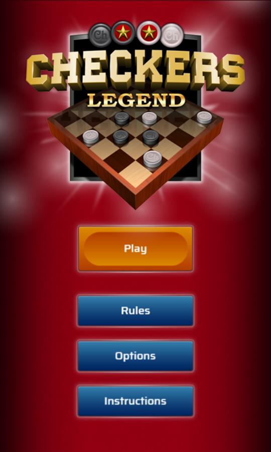 Checkers Legend Game Welcome Screen Screenshot.