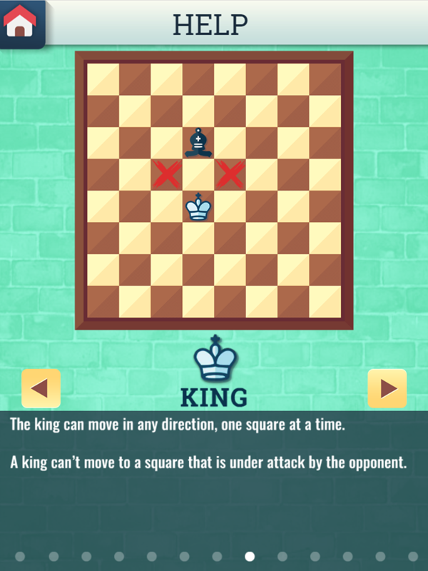 Chess Grandmaster King Movement Instructions Screenshot.