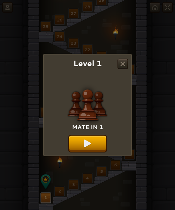 Chess Mania Game Level Goal Screenshot.