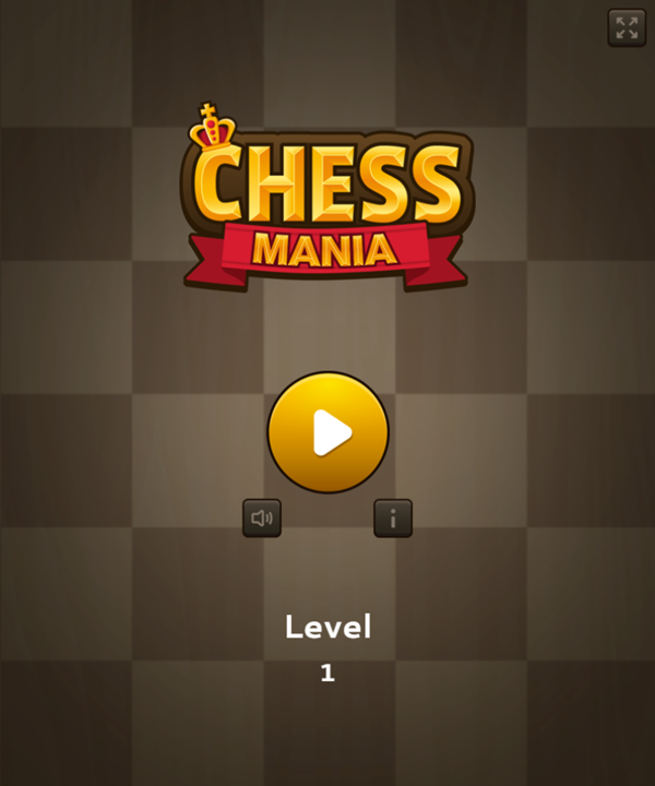 Chess Mania Game Welcome Screen Screenshot.