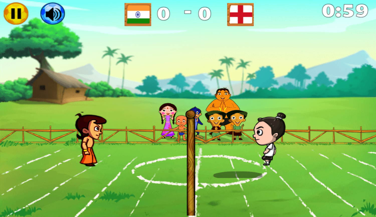 Chhota Bheem and Header Football Competition Game Start Screenshot.