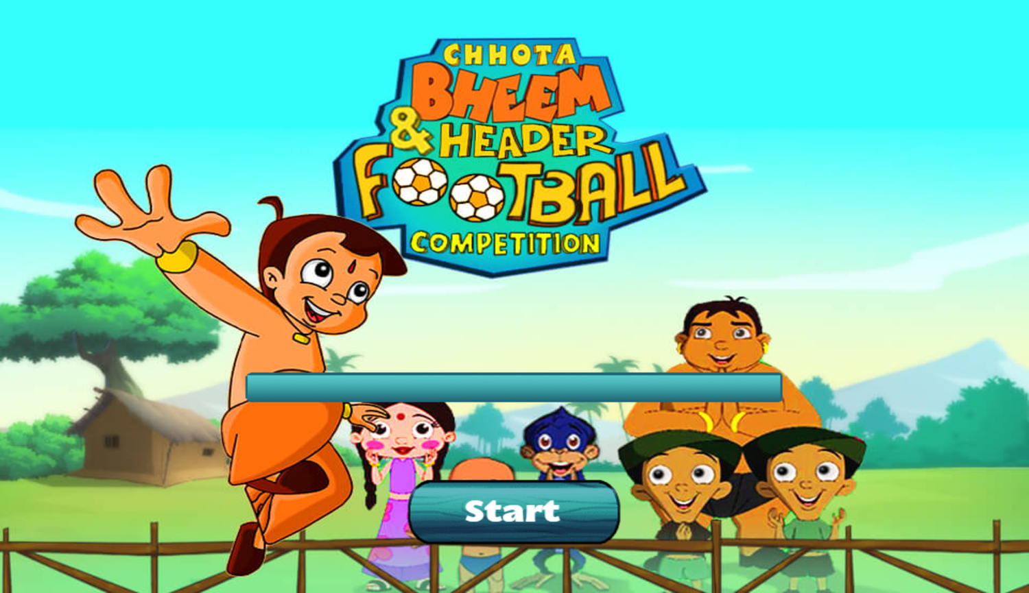 Chhota Bheem and Header Football Competition Game Welcome Screen Screenshot.