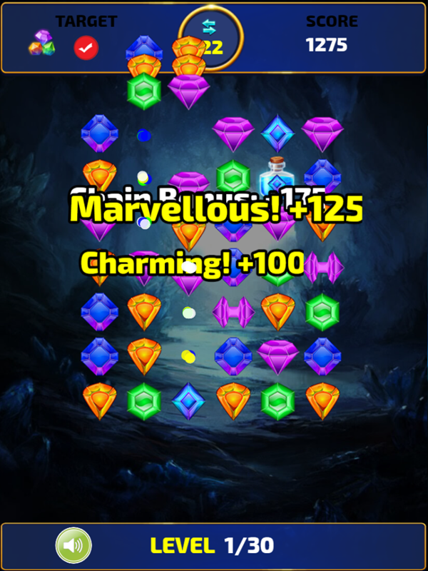 Chhota Bheem and Jewel Quest Game Level Play Screenshot.