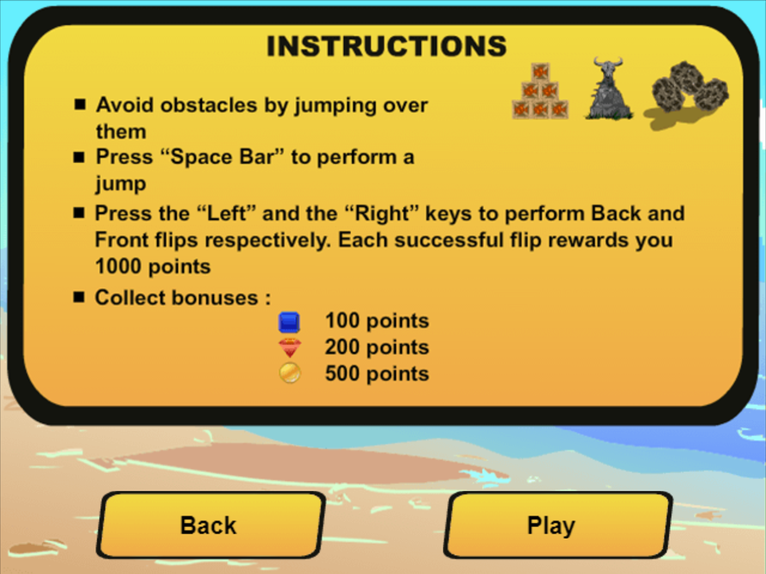 Chhota Bheem And Sports Car Game Instructions Screenshot.