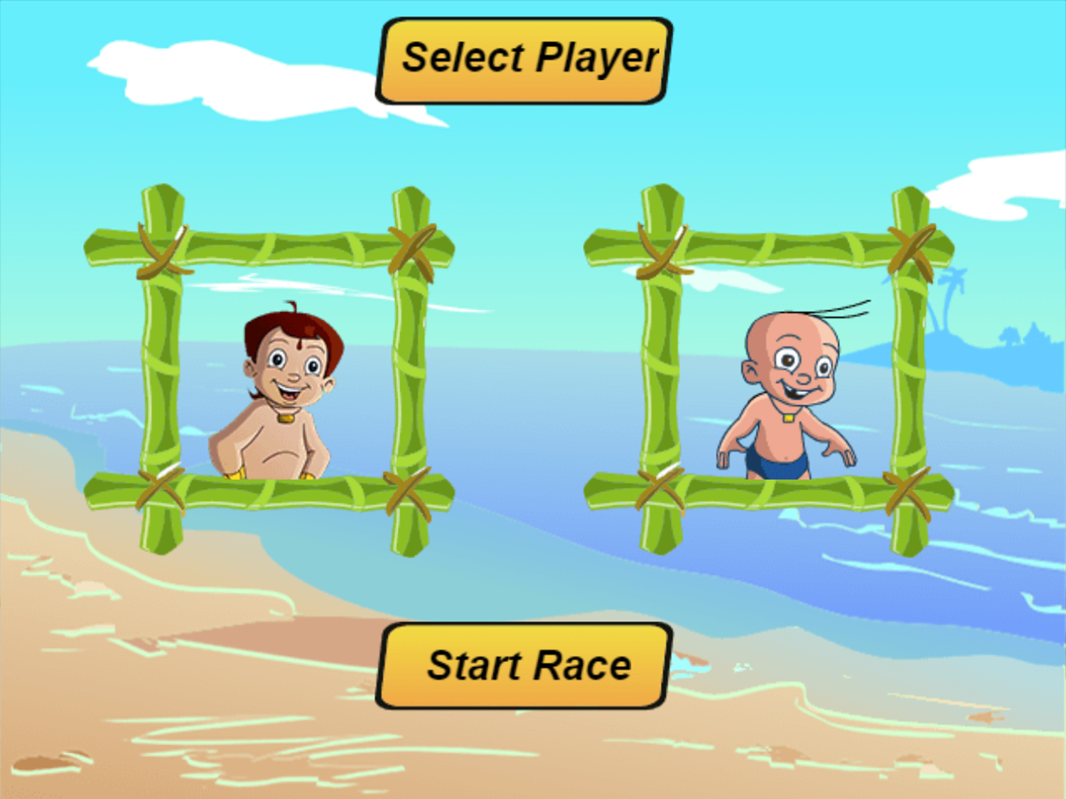 Chhota Bheem And Sports Car Game Select Player Screenshot.