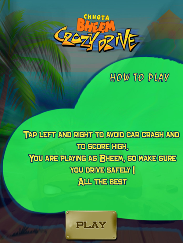 Chhota Bheem Crazy Drive Game How To Play Screenshot.