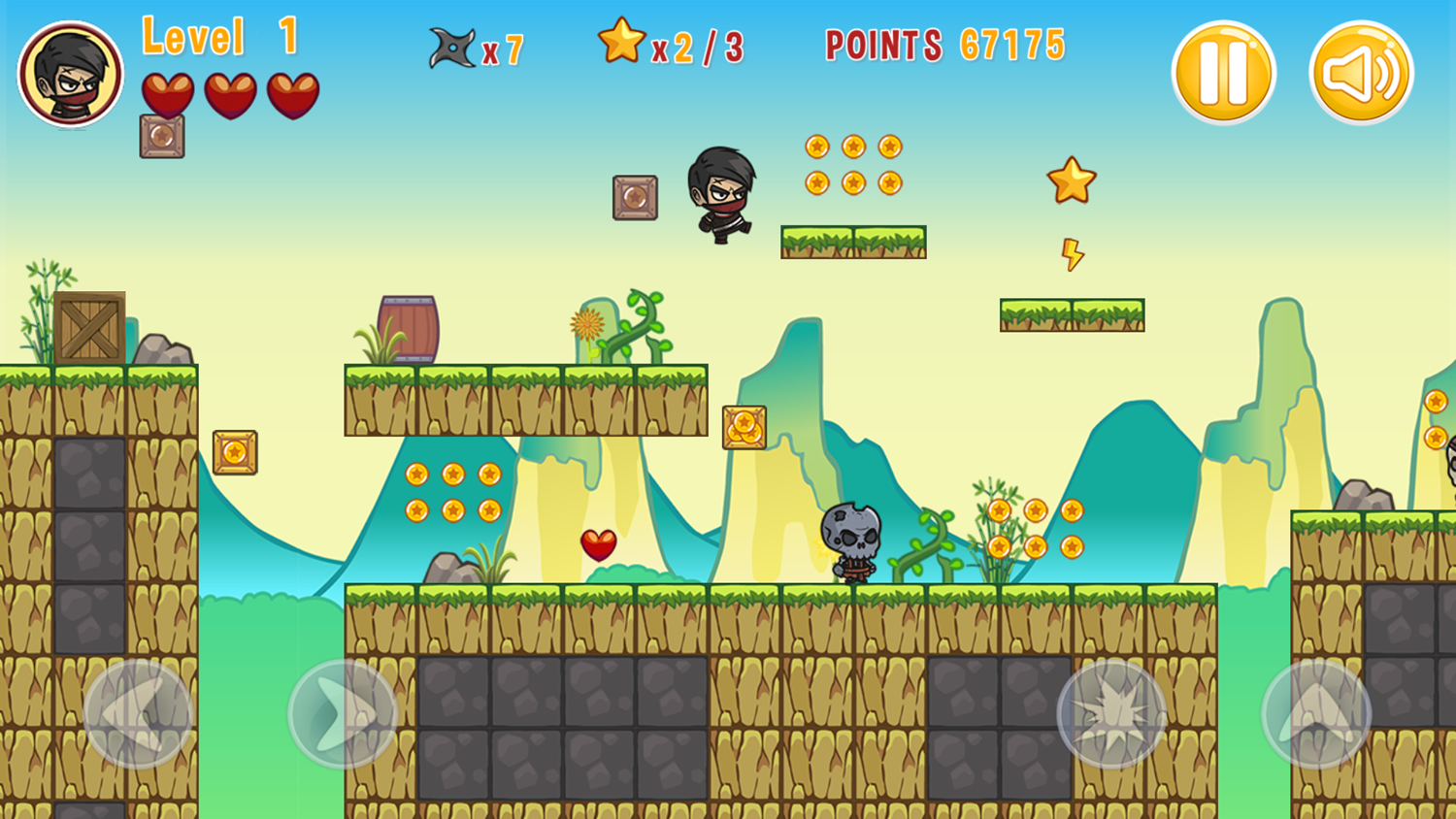 Chibi Hero Game Level Platforming Screenshot.