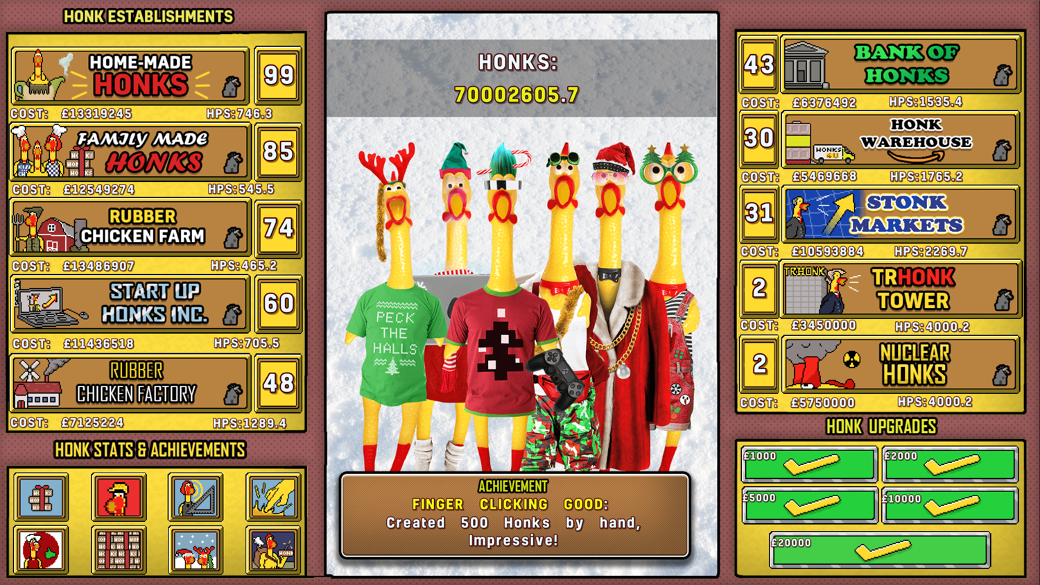 Chicken CLicker Game Achievement Unlocked Screenshot.