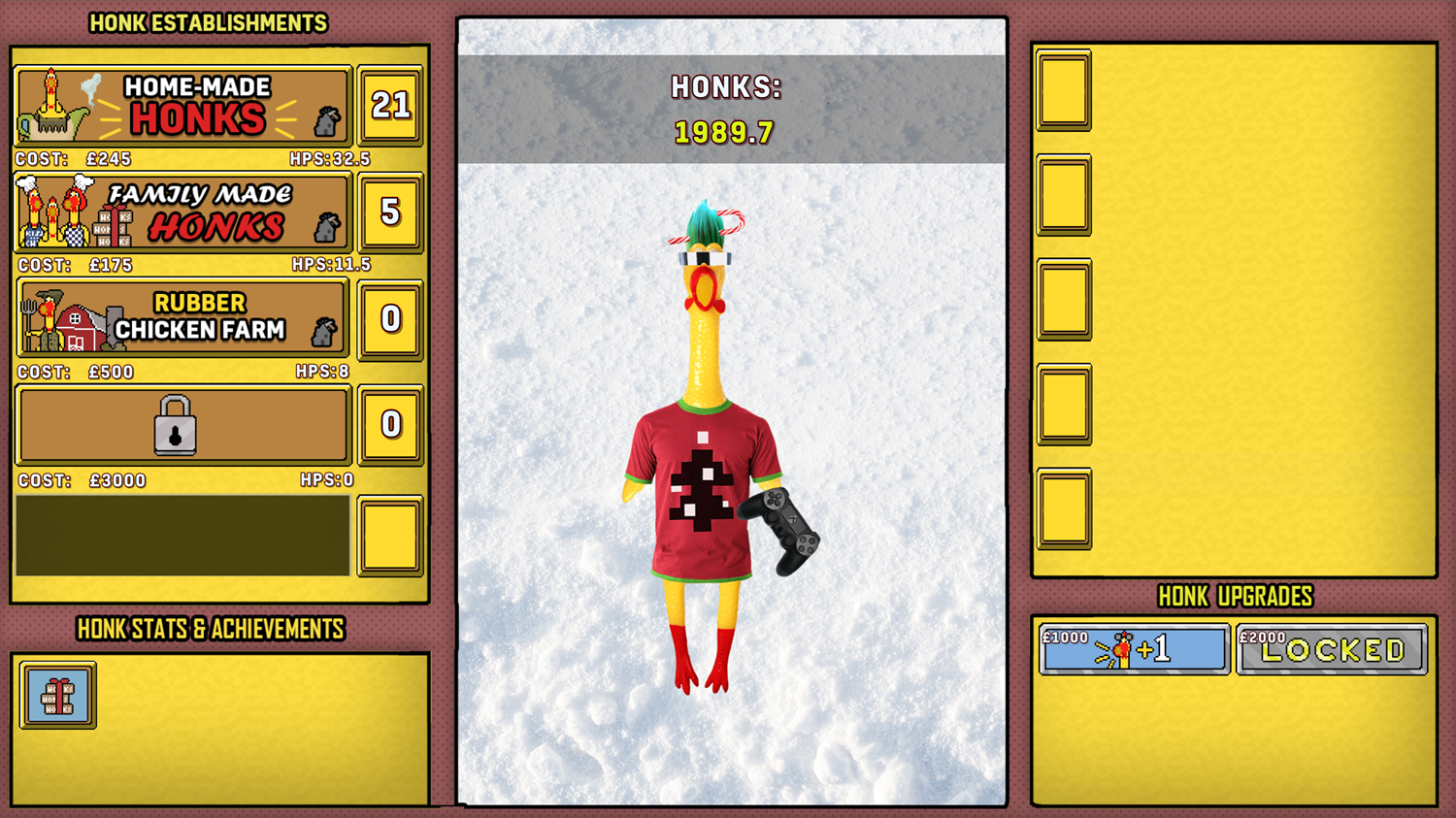 Chicken CLicker Game Progress Screenshot.