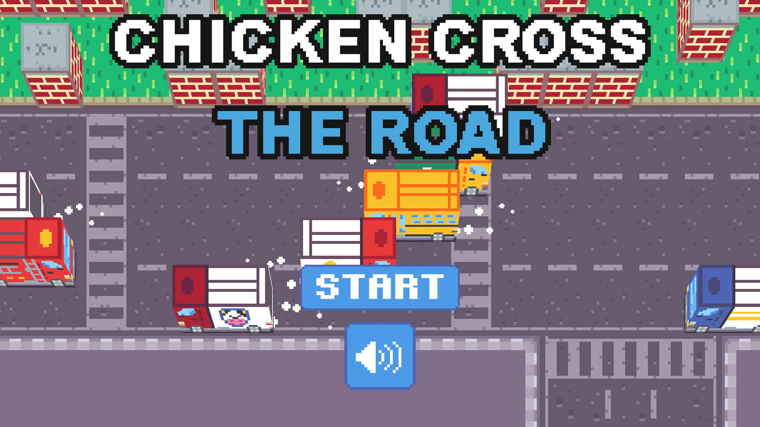 Chicken Cross The Road Game Welcome Screen Screenshot.