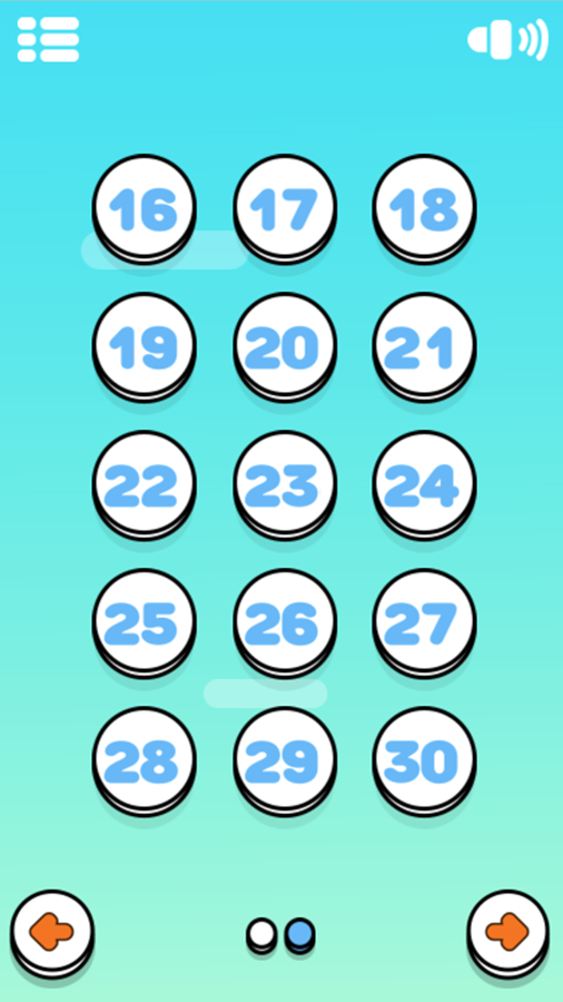 Chicken Jumper Game Level Select Screen Screenshot.