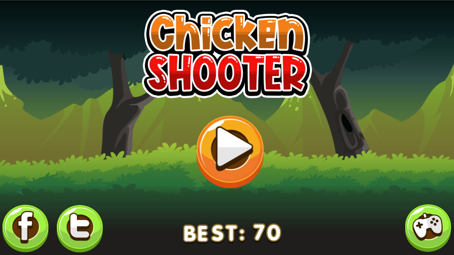 Chicken Shooter Game Welcome Screen Screenshot.