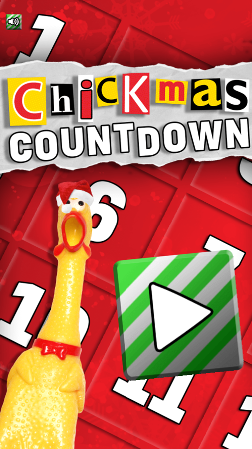 Chickmas Countdown Game Welcome Screen Screenshot.