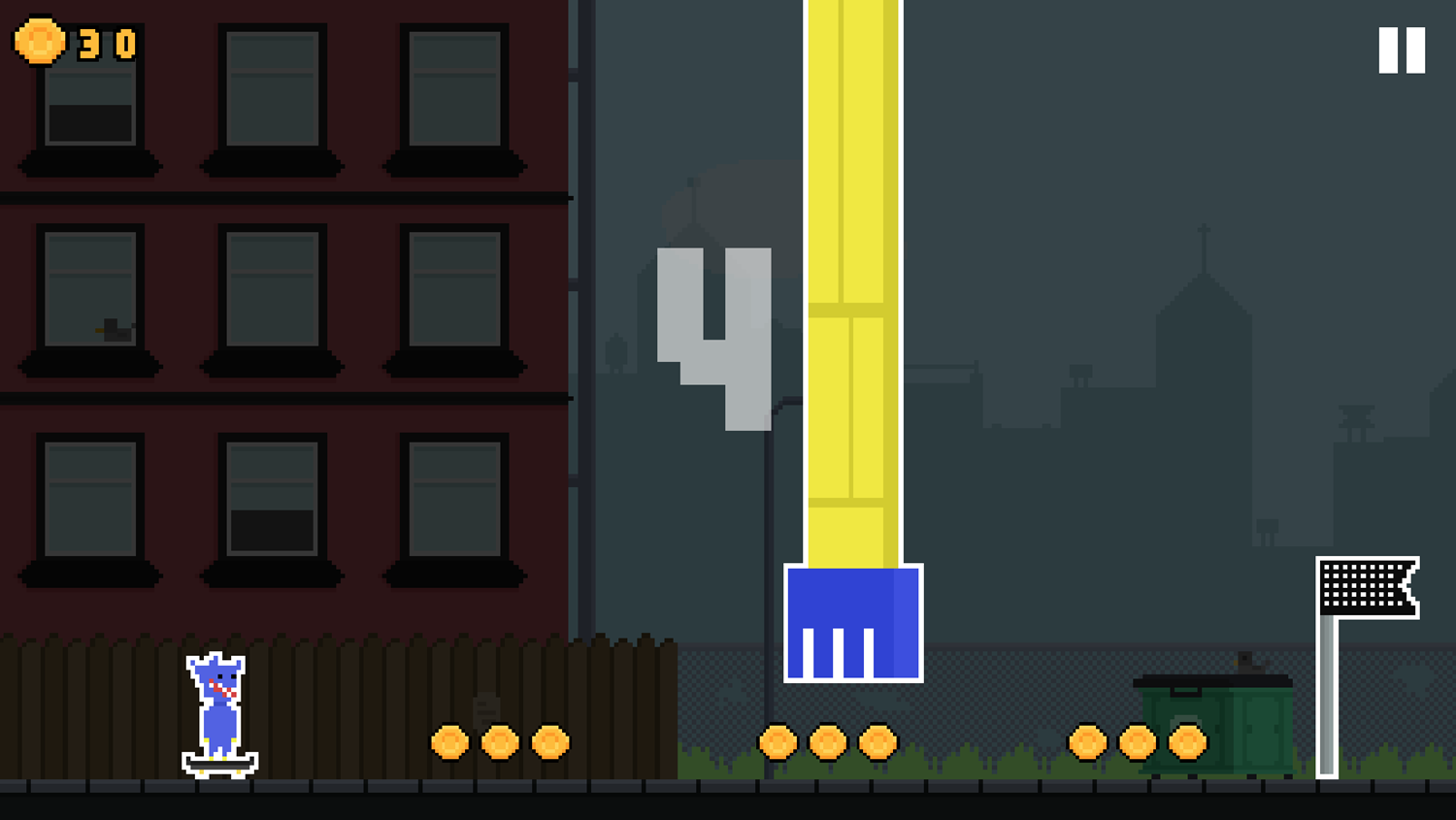 Child Skate Game Level With a Crushing Pipe Screenshot.