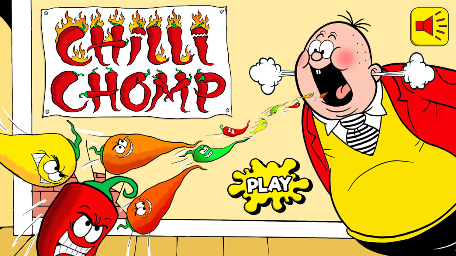 Chilli Chomp Game Welcome Screen Screenshot.