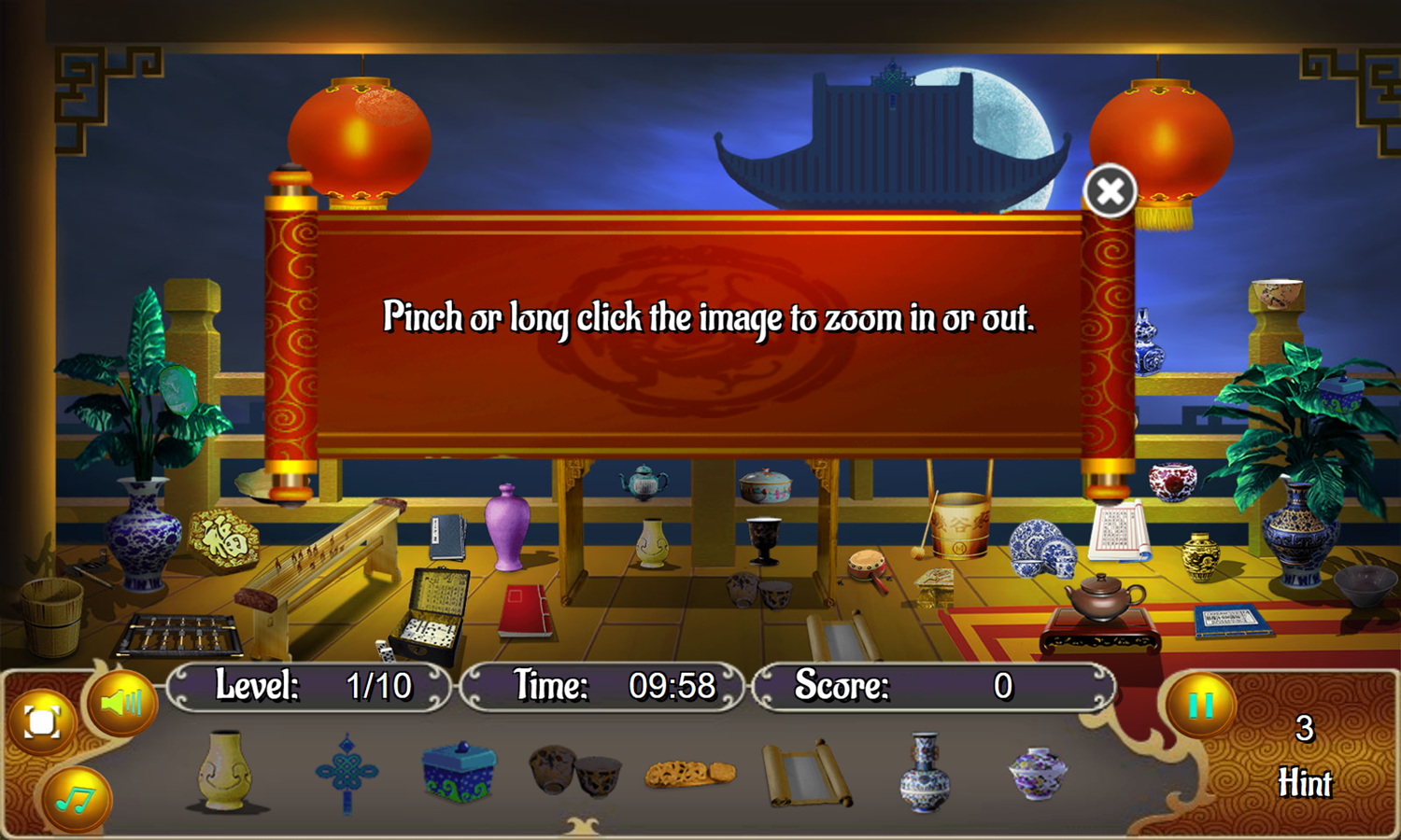 China Temple Game Level Start Screenshot.