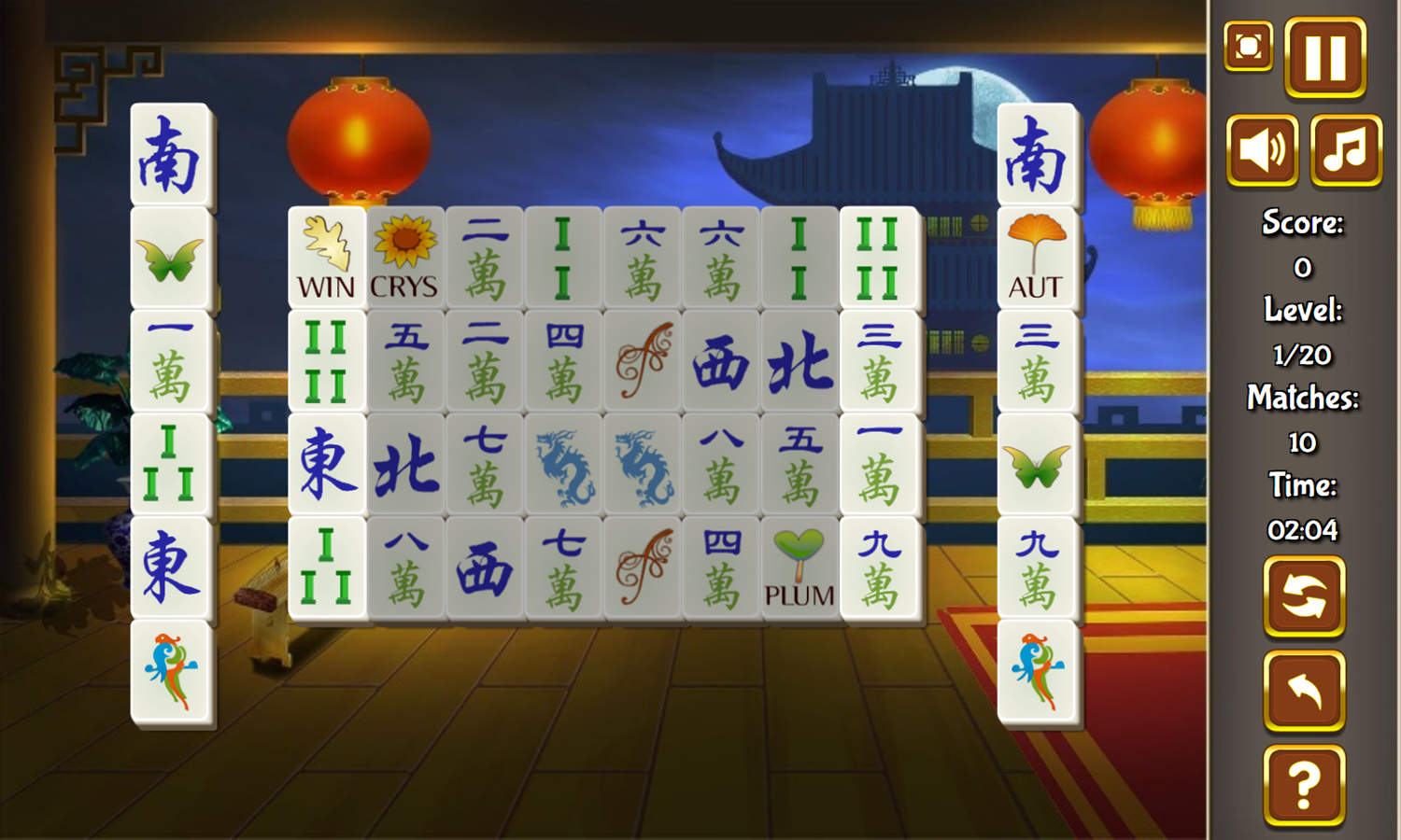 China Temple Mahjong Game Start Screenshot.