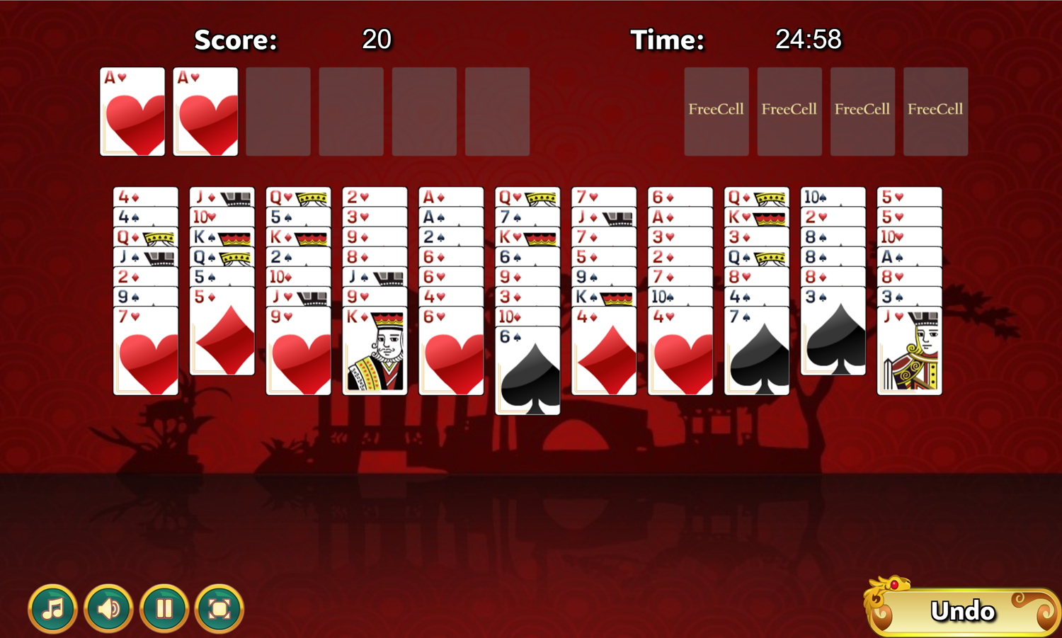 Chinese Freecell Game Screenshot.