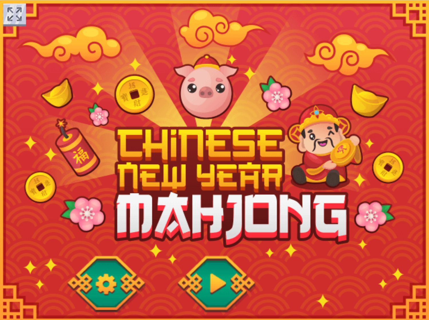 Chinese New Year Mahjong Game Welcome Screen Screenshot.