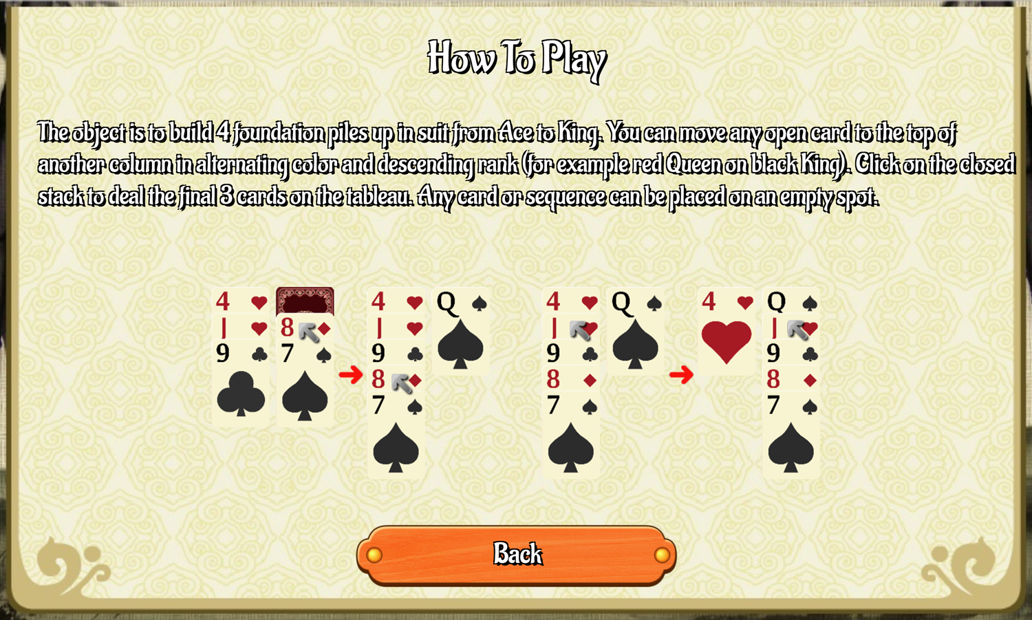 Chinese Solitaire Game How to Play Screen Screenshot.