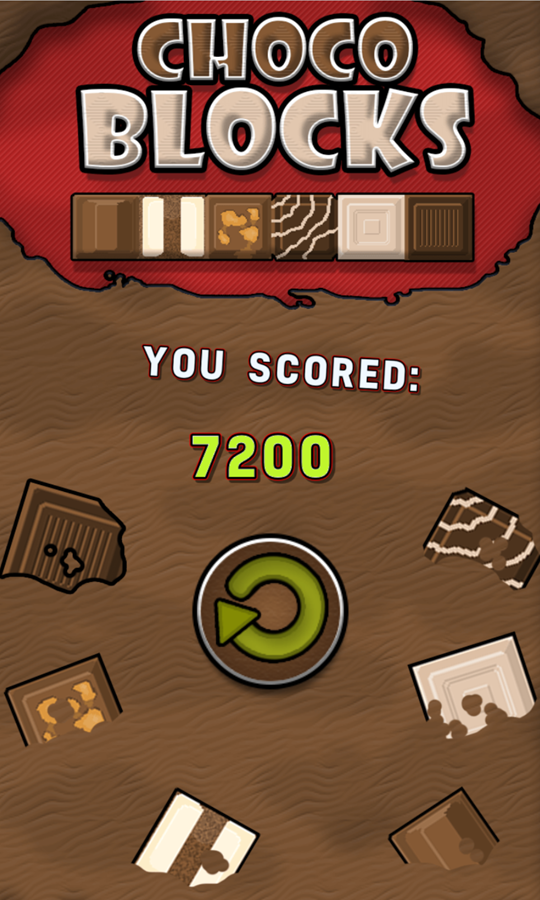 Choco Blocks Game Over Screen Screenshot.