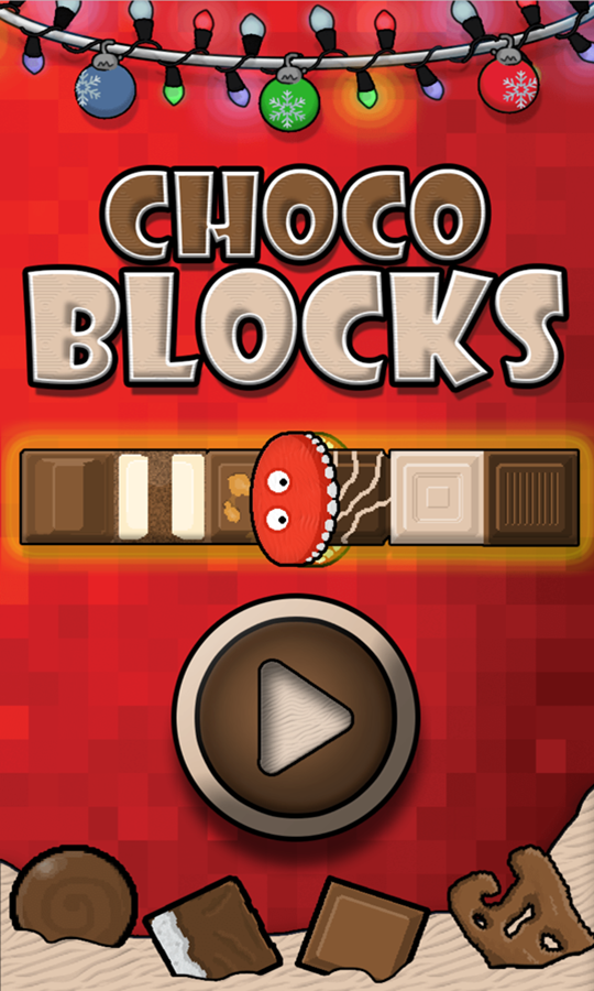 Choco Blocks Game Welcome Screen Screenshot.