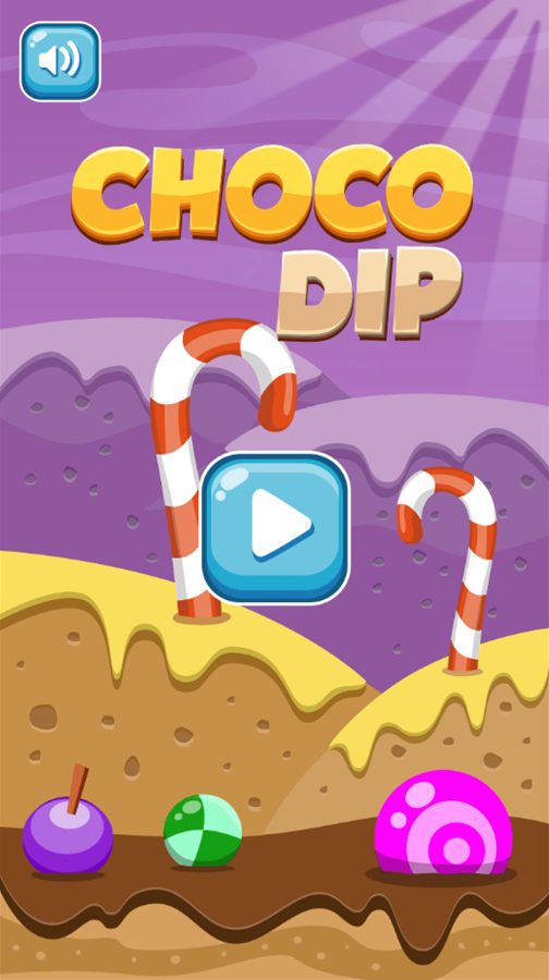 Choco Dip Game Welcome Screen Screenshot.