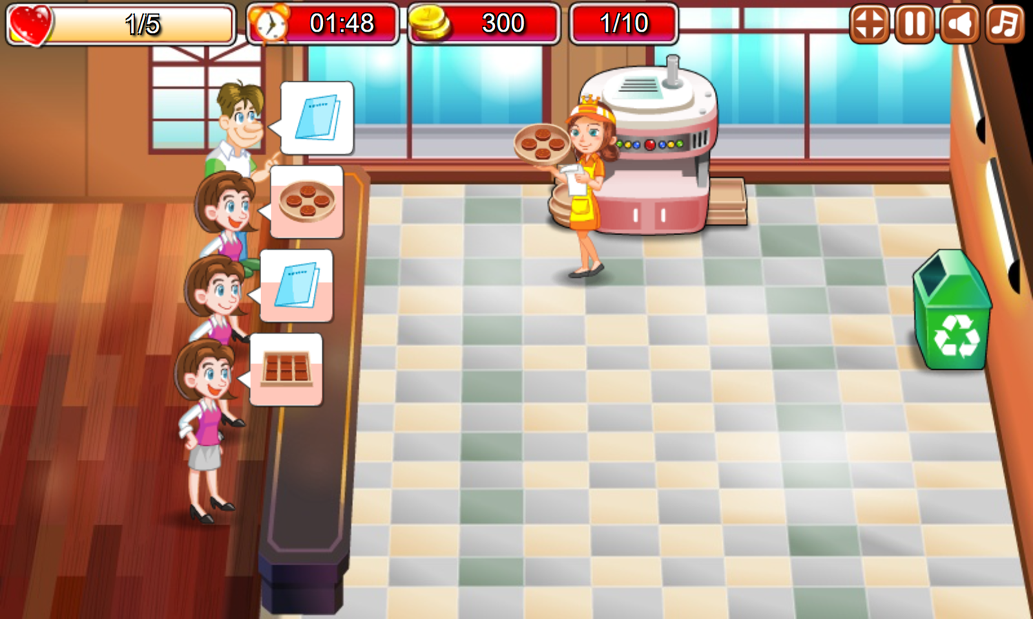 Chocolate Shop Game Level Play Screenshot.