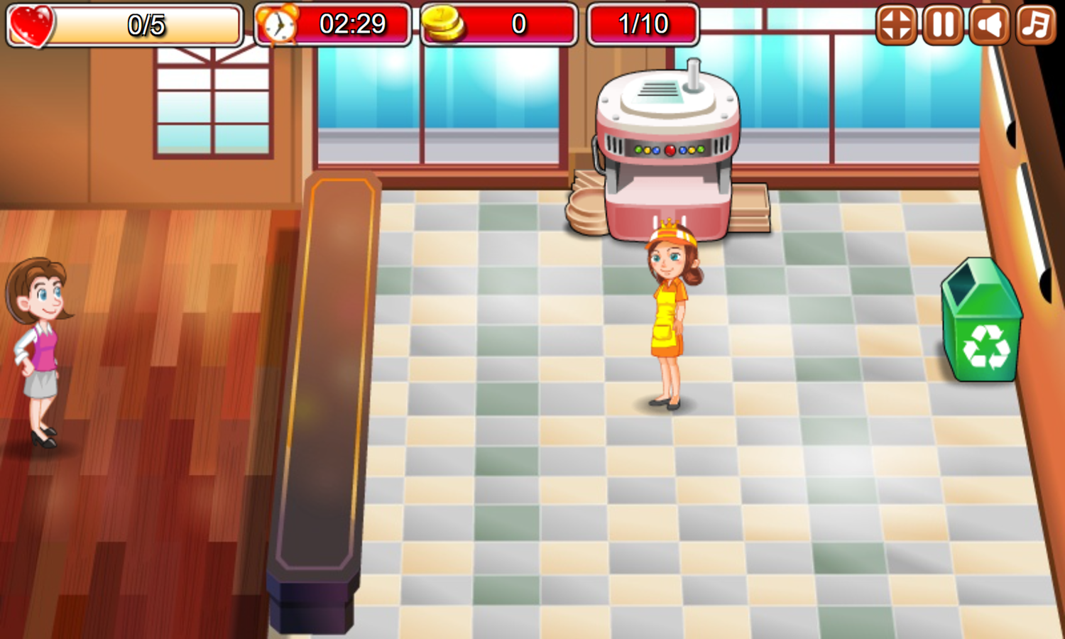 Chocolate Shop Game Level Start Screenshot.