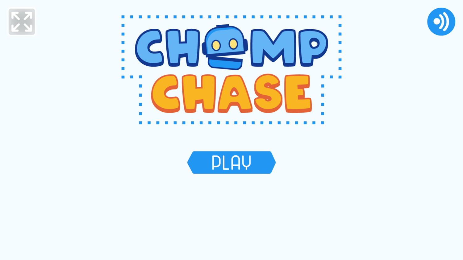 Chomp Chase Game Welcome Screen Screenshot.