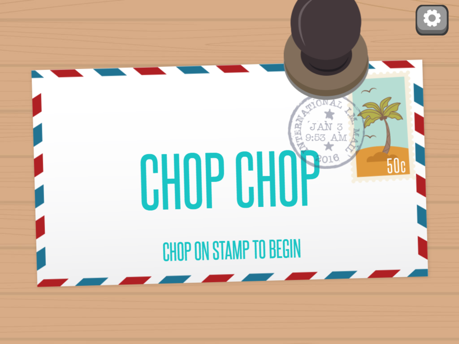 Chop Chop Game Welcome Screen Screenshot.