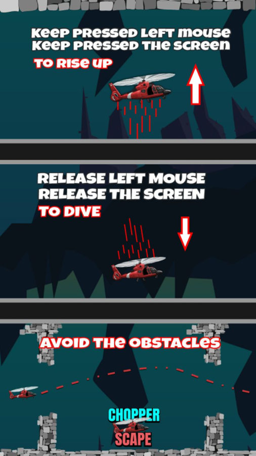 Chopper Scape Game How To Play Screenshot.